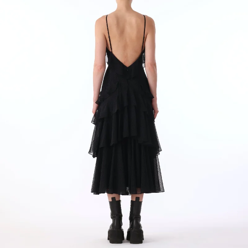 S/l High Neck Dress W/ Ruffle Detail Women's Garments