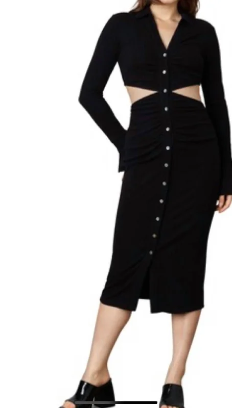 Kennedy Cut-Out Dress In Black Women's Comfy Attire For Lounging