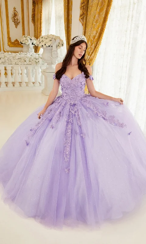 Flowing Silhouette Ladivine 15709 Lavender Purple Quinceañera Dress