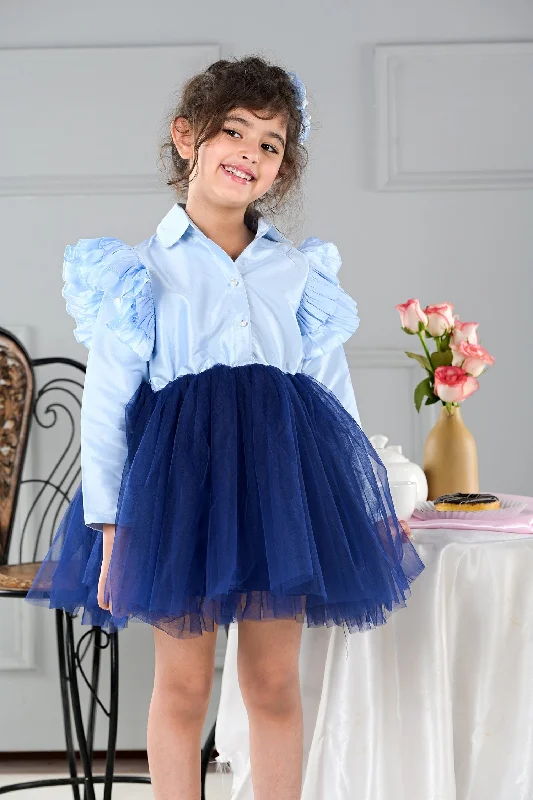 High-Fashion Women's Clothing English Blue Charm Dress