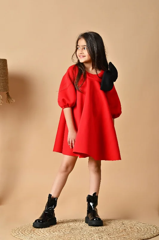 Flash Sale Now Cherry Puffy Bow Dress