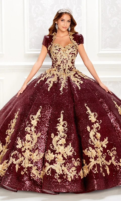 Effortless Chic for Women Wine Red Quinceanera Dress: Princesa PR22030