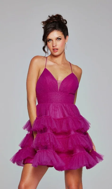 Flash Discount Short Ruffled A-Line Hoco Dress: Jovani 39655