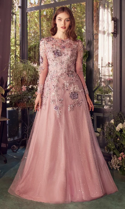 Women's Vintage Clothes Long Formal Pink Dress: Andrea & Leo A1356