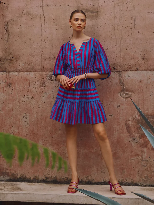 Women's Festive Attire Candy Stripe Dress