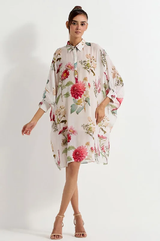 Flash Deals Daisy Printed Georgette Relaxed Dress