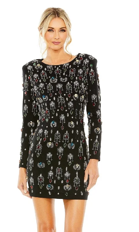 Effortless Style Long-Sleeve Black Cocktail Dress 93854 by Mac Duggal