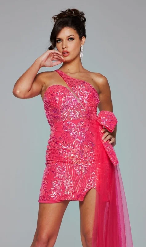 Women's Clothing Stores Side-Bow Short Sequin Hoco Dress: Jovani 39705