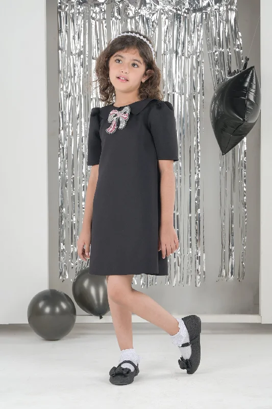 Trendy Fashion For Women Bow And Beads Signature Dress
