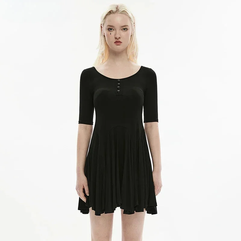 Women's Trendy Activewear Apparel Women's Round Neck Rivets  Knitted Simple Dress