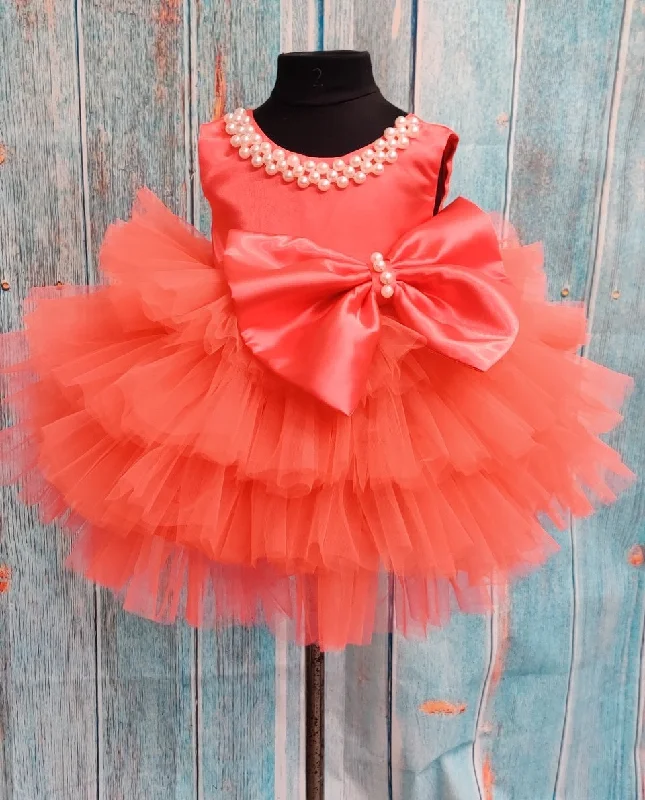 Sales Clothes Pearl Blush Ruffle Bow Dress