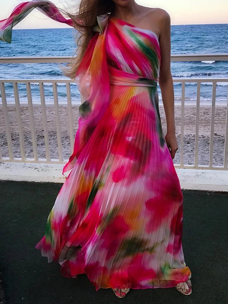 Shop Your Favorites Before They're Gone FashionSierra - 2024 Colorful Gradient Print Skew Collar Bow Boho Dress Shop Your Favorites Before They're Gone FashionSierra - 2024 Colorful Gradient Print Skew Collar Bow Boho Dress