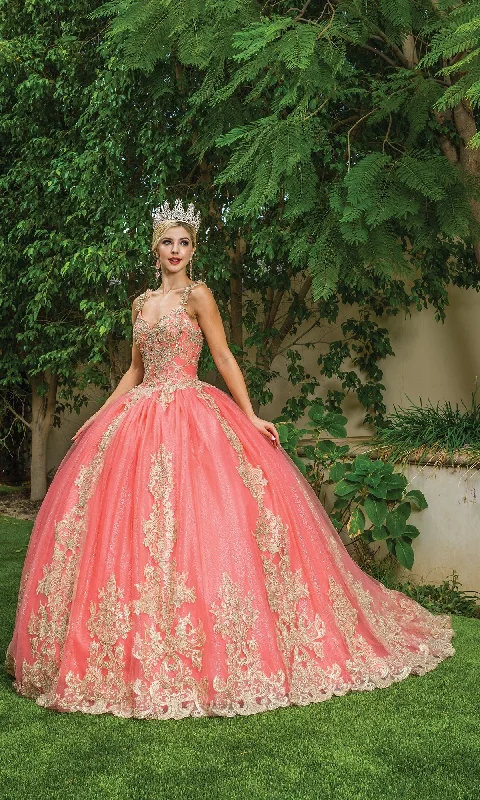 Massive Savings Coral Quinceanera Dress 1629