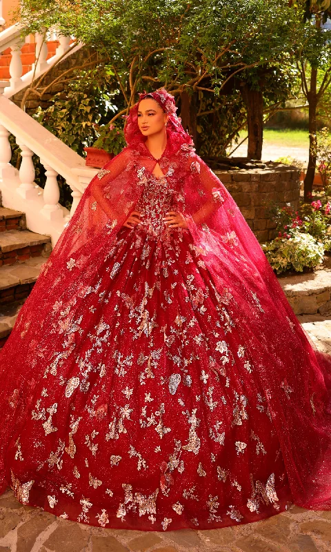 Effortless Chic for Women Amarra 54260 Corset Quinceañera Dress with Cloak