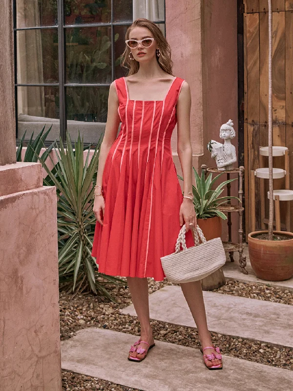 Online Boutiques Clothing The Townie fit and flare piping dress