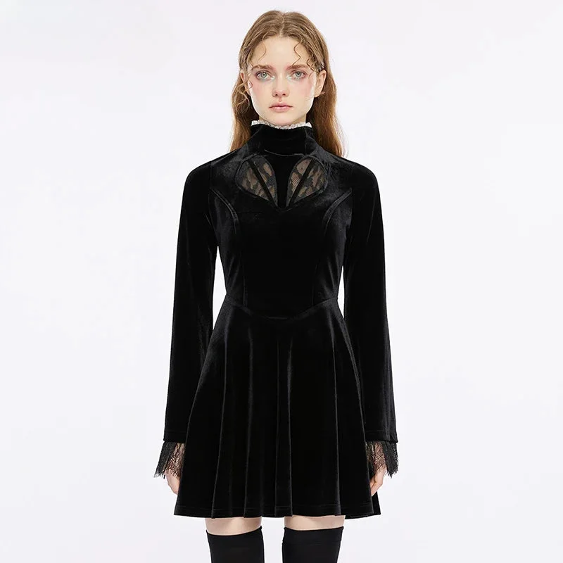 City Fashion Punk Front Zippered  Adjustable Wide Shoulder Straps Dress