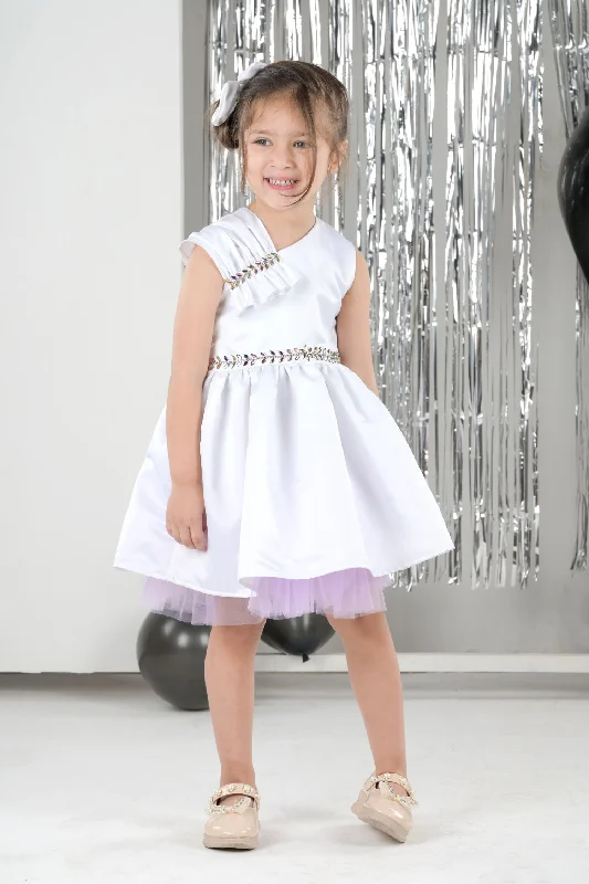 Women's Versatile Apparel Signature White Gemstone Dress