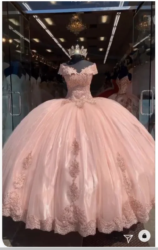 Wardrobe Update Off The Shoulder Pink Ball Dress With Lace Pink Princess Dress Sweet 16 Dress Y592 Wardrobe Update Off The Shoulder Pink Ball Dress With Lace Pink Princess Dress Sweet 16 Dress Y592