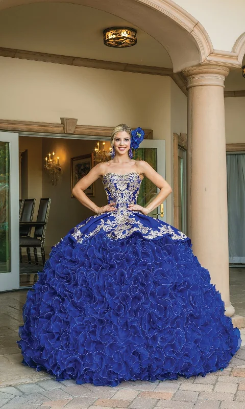 Effortless Grace Strapless Royal Blue Quinceanera Dress 1634