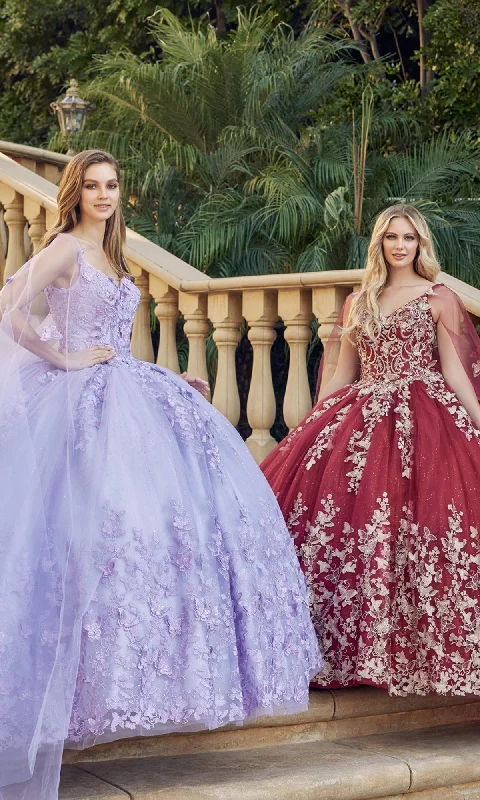 Trendy Casual Outfits Juliet 1442 Quinceañera Dress with Sheer Cape