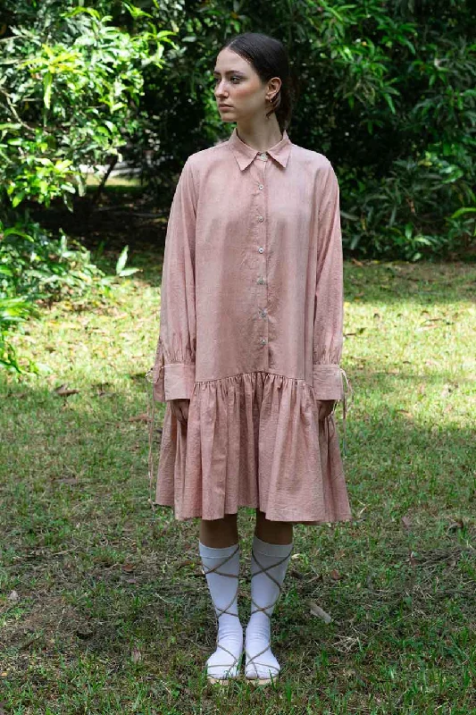 Don't Miss Out Pink Gathered Dress