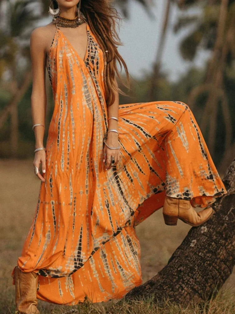 Big Discounts This Weekend Only FashionSierra - 2024 Sexy Backless Halter Necktie Printed Boho Dress Big Discounts This Weekend Only FashionSierra - 2024 Sexy Backless Halter Necktie Printed Boho Dress