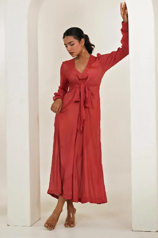 Women's Clothing Sale Online Red Knot Tie-Up Dress