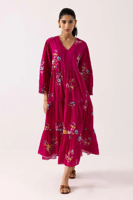 Women's Casual Apparel For Weekends Pink Printed Iris Dress