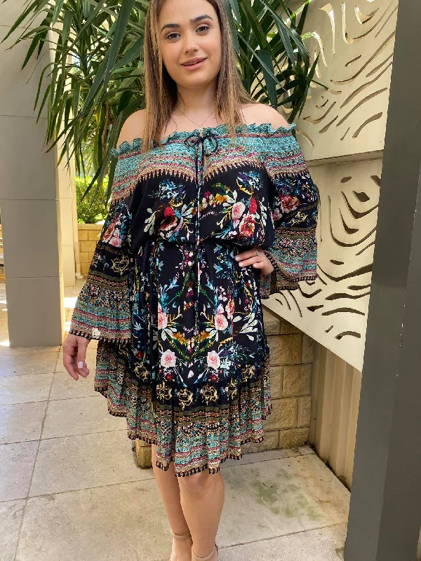 Classic Women's Clothing Styles Aribella Night Garden Gypsy Dress