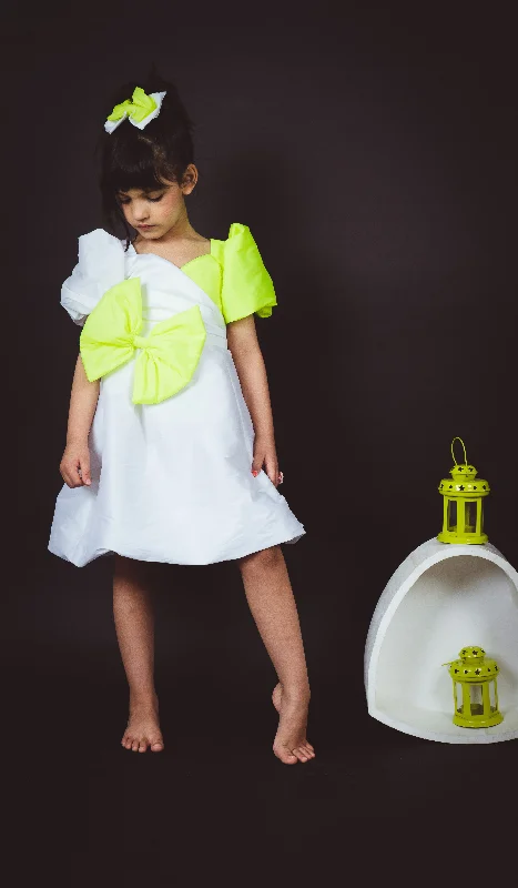 Women's Chic Outerwear Garments Neon Kiss Balloon Dress