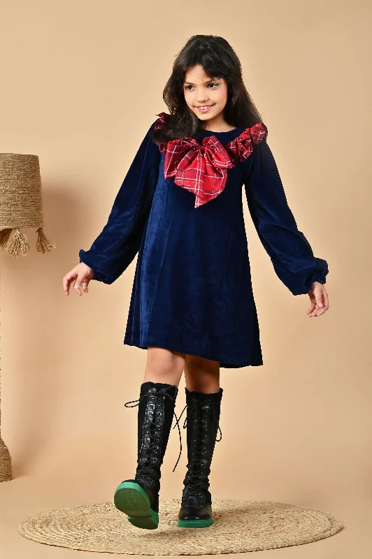 Season Offer Blue Velvet Charm Dress