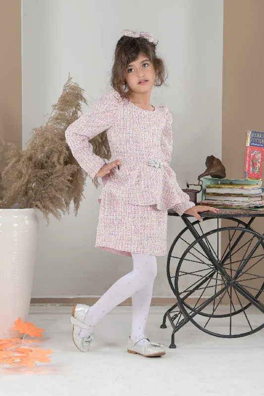 Chic & Cozy Apparel Pink Peplum Tale Dress