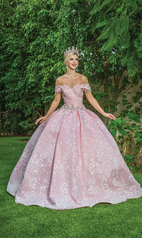 Women's Stylish Outdoor Outfit Pastel Pink Quinceanera Dress 1602