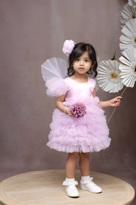 Comfort Centric Apparel Lavender Fields Ruffled Dress