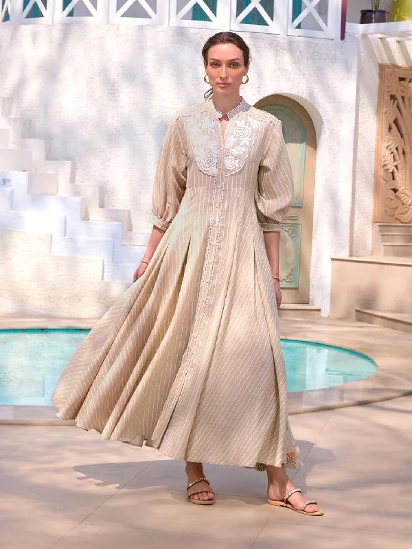 Women's Clothing For Special Occasions Guana Embroidered A-Line Pleated Dress