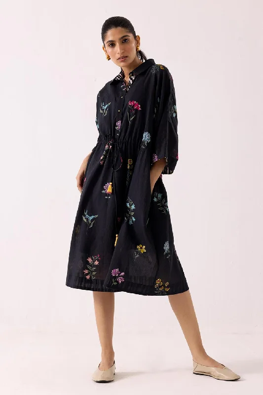 Anniversary Sale Black Printed Zinnia Dress