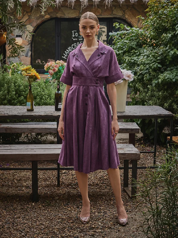Luxury Style Roxo Collar cotton dress