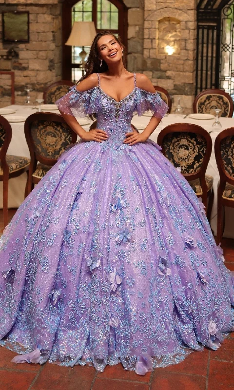 Exquisite Craftsmanship Glitter Tulle Quinceañera Dress: Amarra 54229