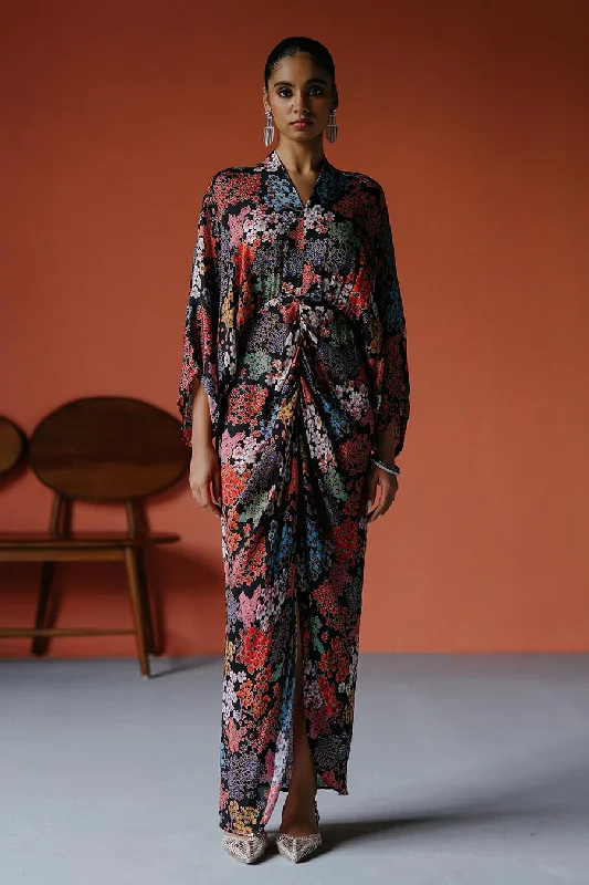 Crazy Discounts, Hurry Up Printed Ruched Long Jap Dress