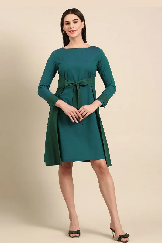 Must Haves Blue-Green Panel Dress