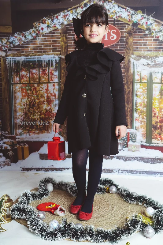 Feminine Dresses for Women in Bold Prints Black Diva Coat Dress