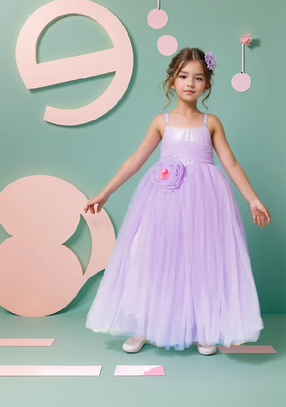 Feminine Allure Lavender Flower Dress