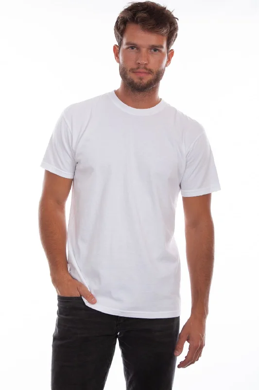 Scully Mens White 100% Cotton Crew S/S T-Shirt Trendy Online Boutiques