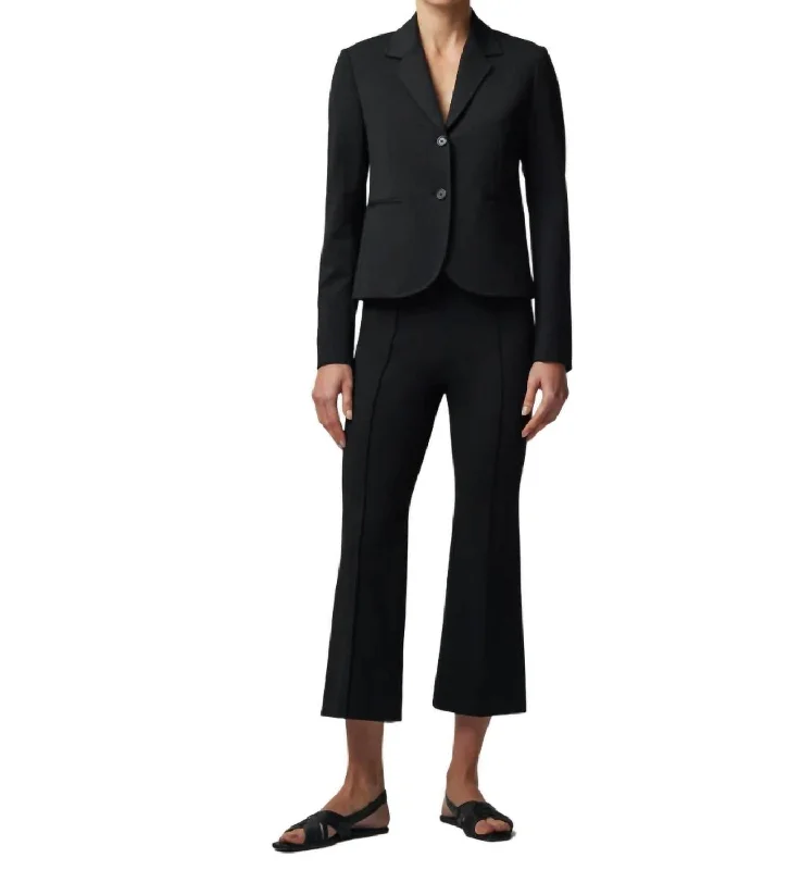 Ponte Schoolboy Blazer In Black Women's Travel Outfit Set