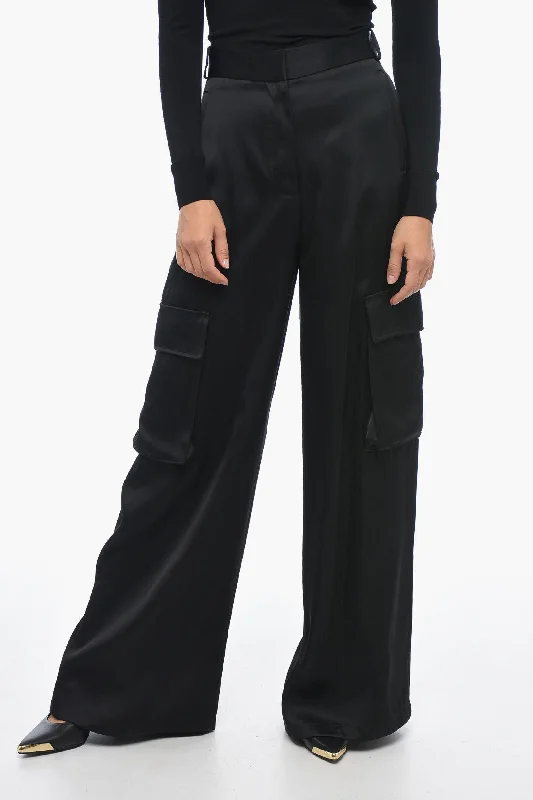 Versace Viscose Palazzo Fit Cargo Pants Women's Casual Garments