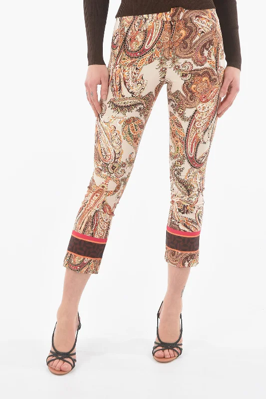 Luciah Paisley Patterned SAMARCANDA Cropped Pants Women's Evening Wear