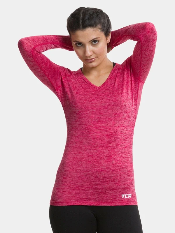 Elle Long Sleeve V Neck Top For Women With Thumbholes Tailored Clothing For Women