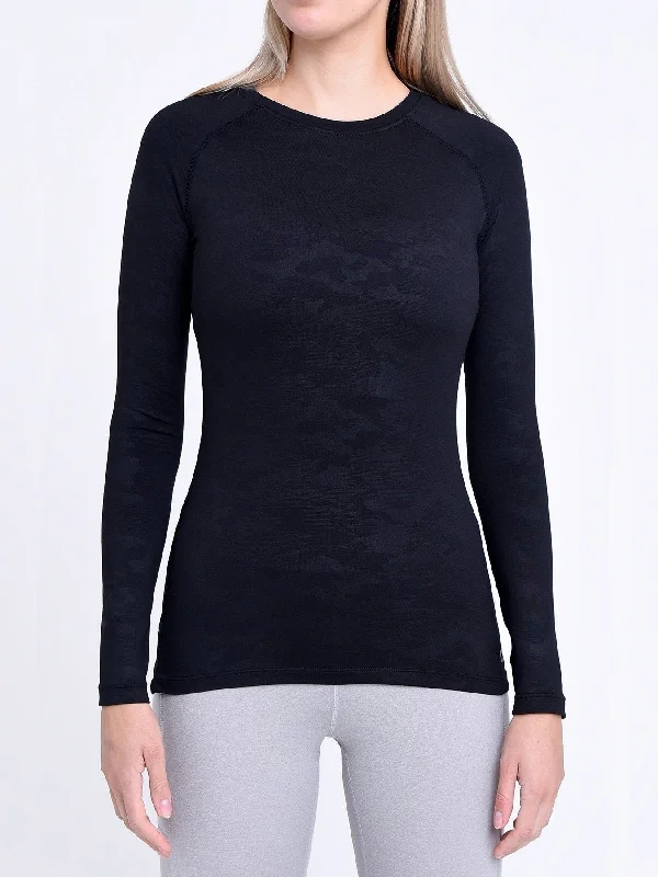 SuperThermal Long Sleeve Compression Base Layer Crew Neck Top for Women With Brushed Inner Fabric Women's Clothes And Apparel