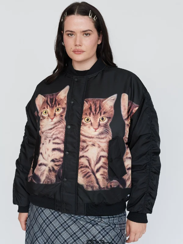 Furry Friends Bomber Jacket Women's Sporty Clothes