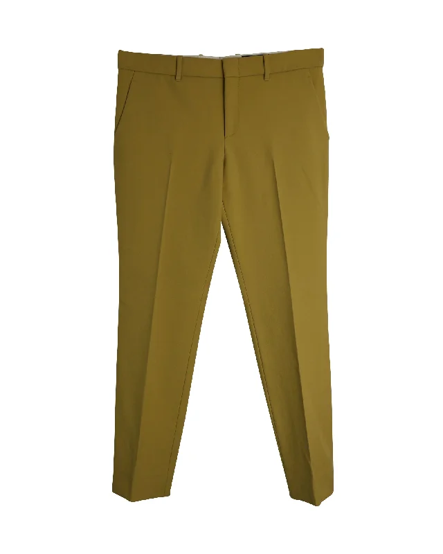 Gucci Straight Trousers in Mustard Yellow Wool Women's Clothing For Holiday Travel